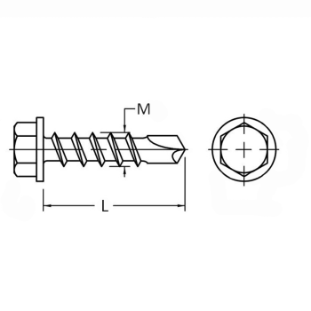 category DIN 7504 К Винтове самопробивни с шестограмна глава с шайба неръждаеми А2 blueprint thumb