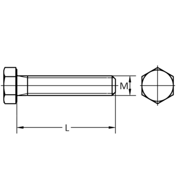 category DIN933 Болт с шестостенна глава и цяла резба неръждаем A2 blueprint thumb