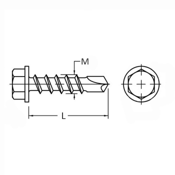 category DIN 7504 К Винтове самопробивни с шестограмна глава без шайба Zn blueprint thumb