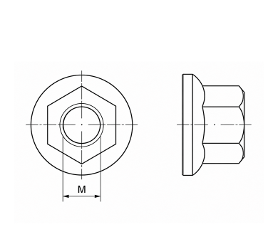 схема на  продукт Фланшова усилена гайка, DIN 74361B, 10, Bl. thumb