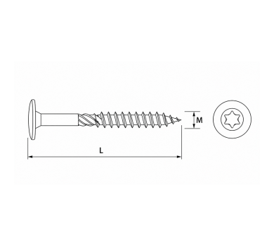 схема на  продукт Винт за дърво с фланшова глава TYPE 17  6x240 (100 бр.) thumb