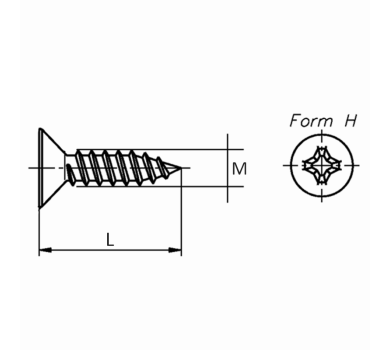 схема на  продукт DIN 7982 A2 M2.9 x 13 thumb