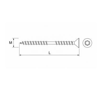 схема на  продукт Регулируеми дистанционни винтове TYPE 17 M6x70 TORX 25 (200 бр.) thumb