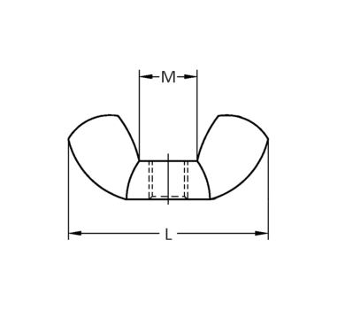 схема на  продукт Гайка DIN 315 Zn 4.8 М10 thumb