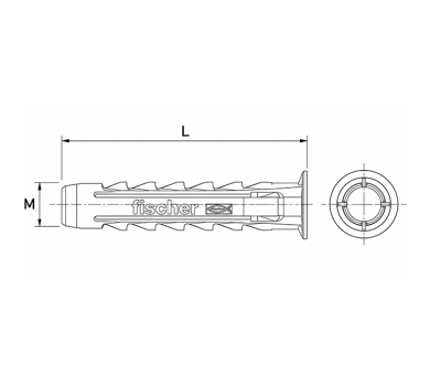 схема на  продукт Универсален дюбел с яка SX 16X80 (10бр.) thumb