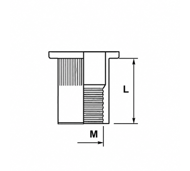 схема на  продукт Нит гайка Zn 5.8 М3x9 (100 бр.) thumb