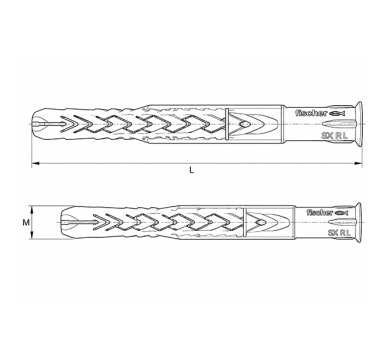 схема на  продукт Универсален дюбел Fischer SXRL 8x100 thumb