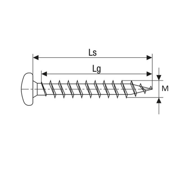 схема на  продукт Самонарезен винт SPAX 88093 с полукръгла глава и пълна резба, T-Star задвижване, A2 (200 бр.) thumb