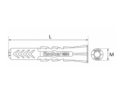 схема на  продукт Универсален дюбел fischer DUOPOWER DUOPOWER 10x50 thumb