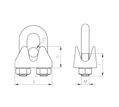 схема на  продукт Скоба за въже DIN 741 A4 - Ф 3 thumb
