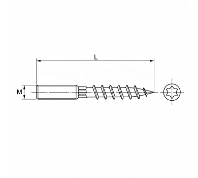 схема на  продукт Комбиниран винт М6x40 thumb