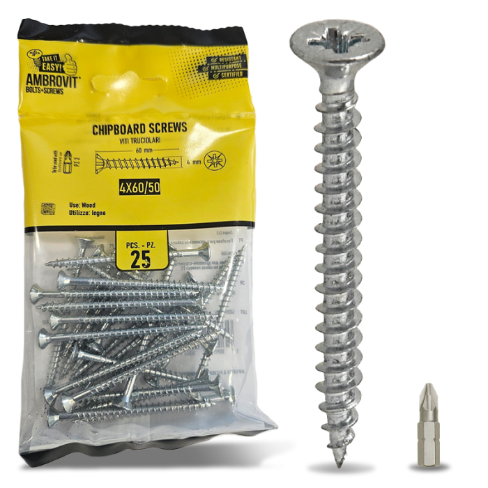 krepezhgroup product Винт за дърво бял M 3x40 ZN (50 бр.) image