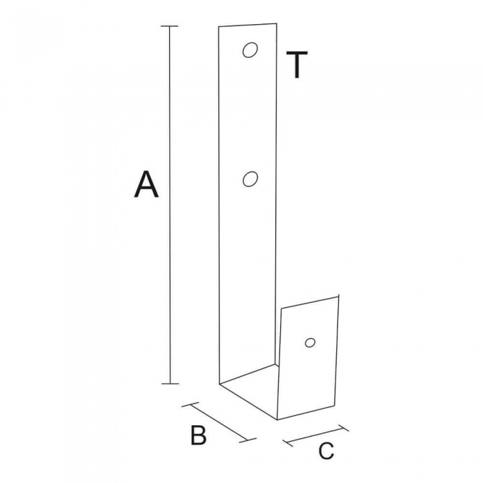 krepezhgroup product Държач за греда, J - образен, ЧЕРЕН (2 бр.) image