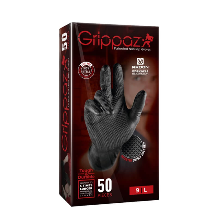 krepezhgroup product Еднократни нитрилни ръкавици GRIPPAZ® 246, черни, 50 бр., размер 8/M image