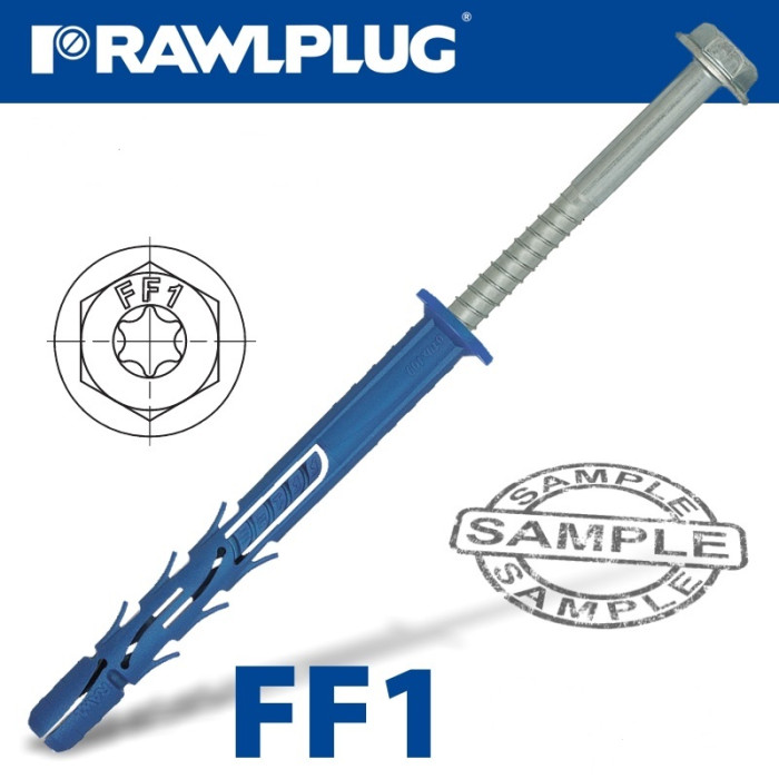 krepezhgroup product Фасаден рамков дюбел R-FF1-N-K 10х140 с винт шестостен SW13/TX40 image