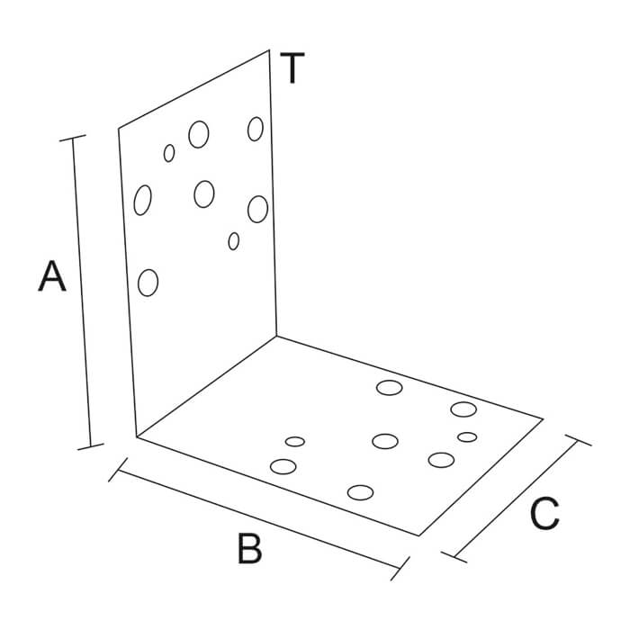 krepezhgroup product Планка ъглова подсилена равнораменна, ЧЕРНА (15 бр.) image